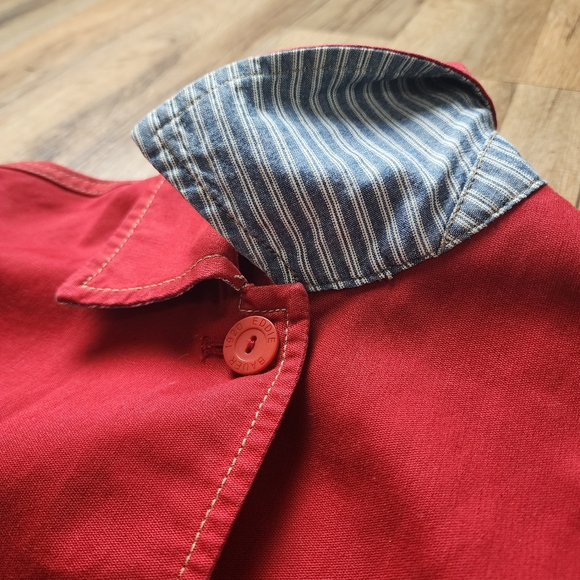 Women's Eddie Bauer Red Button Front Utility Shirt Jacket Size Small - Picture 7 of 15